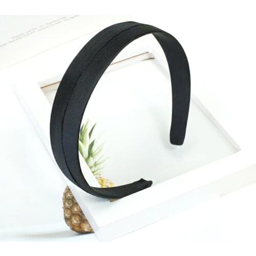 3/4cm Black Fabric Plastic Headband Simple Flat Bezel For DIY Jewelry Making Headwear Accessory Hairbands Base Setting Findings