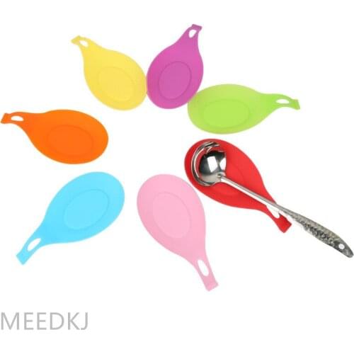 1pcs food grade silicone high temperature resistant silicone soup spoon pad insulation silicone spoon pad