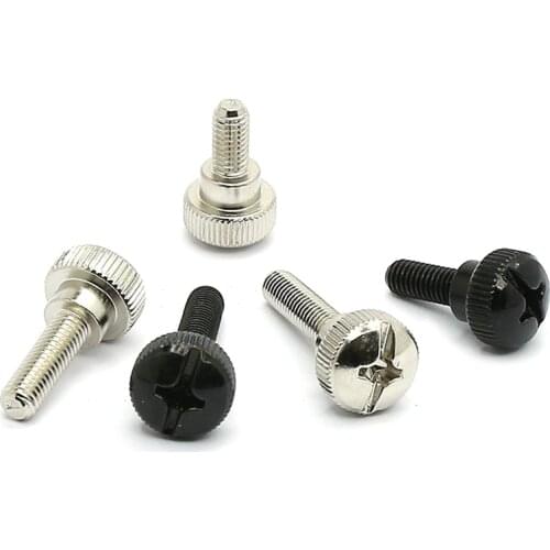 10 X M3 M4 M5 M6 Knurled Thumb Screws Phillips Computer Screw Hand Tighten Zinc Nickel-Plated