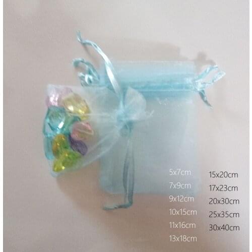 1000pcs Sky Blue Gift Bags For Jewelry Bag And Packaging Organza Bag Drawstring Bag Wedding/Woman Travel Storage Display Pouches