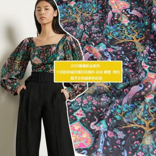 140 * 100CM 2020 Best Selling Textile Cotton Fabric Animal Pachira Macrocarpa Pattern Advanced Fashion Dress DIY Cloth