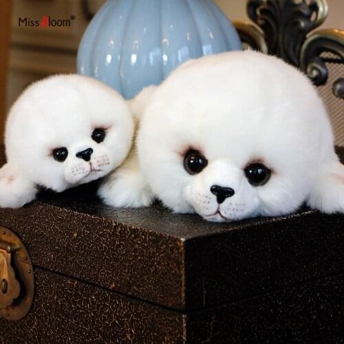 2 pcs Soft Cute Seals Plush Toy Sea World Animal Sea Lion Plush Stuffed Doll Big Eyes Baby Birthday Gift for Kids Dolls Dropship