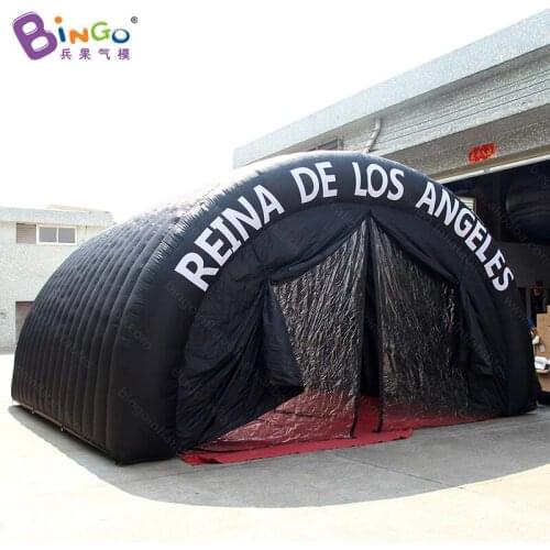 2018 Hot sale 6X4.5X3.5M black color Inflatable tunnel tent for event customized logo blow up tunnel tent with blower toy tent