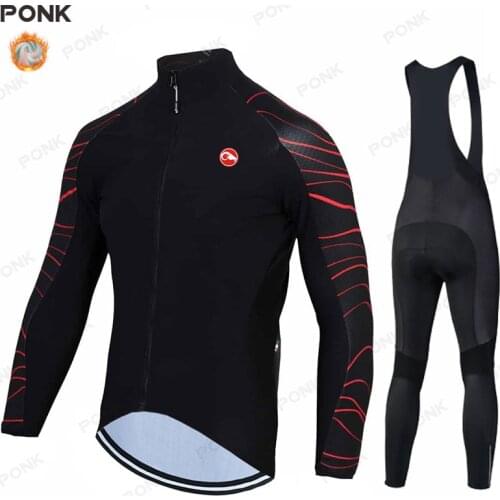 2020 Pro Team Winter Thermal Fleece Cycling Clothes Men Long Sleeve Jersey Suit Outdoor Riding Bike MTB Clothing Bib Pants Set