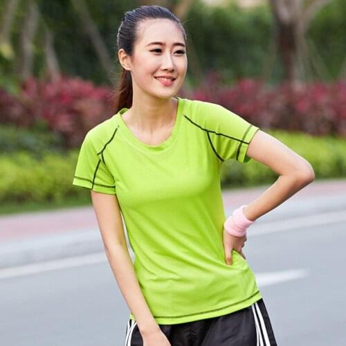 2021 Professional Women Quick Dry Running T Shirt Loose Tops Breathable Yoga Camping Hiking Cycling T-shirts Tees Asian Size