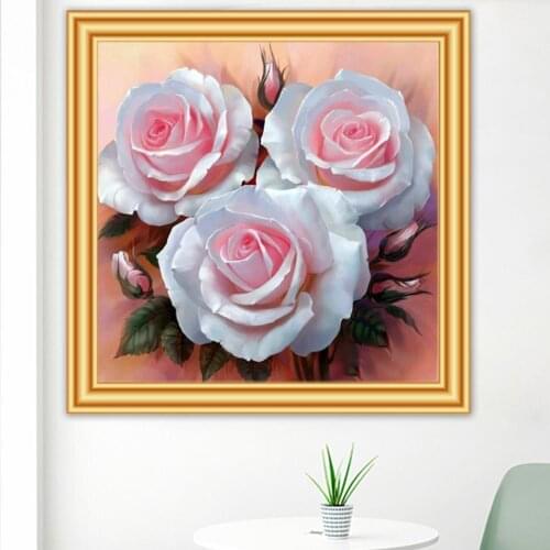 DIY 5D Diamond Painting Full Square Flower Rose Cross stitch Diamond Embroidery Rhinestone Diamond Mosaic Picture of Rhinestones