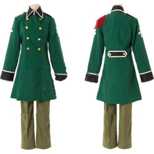 Anime APH Axis Powers Hetalia Switzerland Military Uniform Cosplay Costume Customized Size Coat Hat Belt Pants