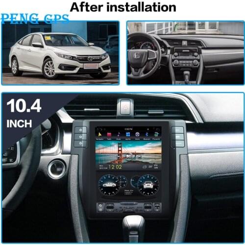 Car Radio Player Tesla Screen For Honda Civic 2016 2017 2018 GPS Navigation Tape Recorder Headunit Multimedia Player Android 9.0
