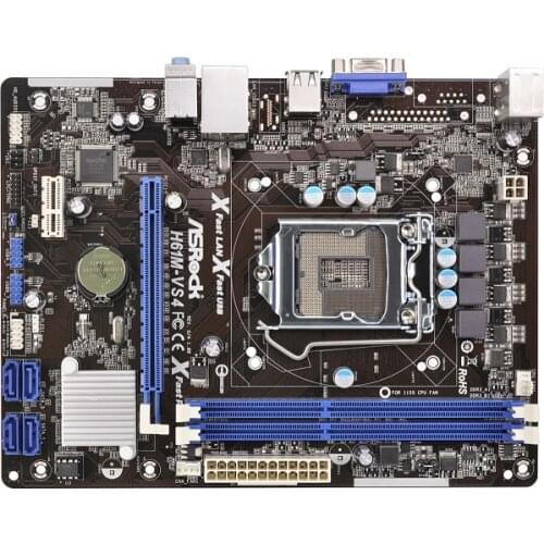 Used, 100% original motherboard for ASRock H61M-VS4 LGA 1155 DDR3 RAM 16G Integrated graphics Motherboard