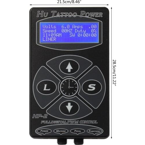 Y1UF Profession HP-2 Tattoo Power Supply Digital Dual LCD Display for Tattoo Machine