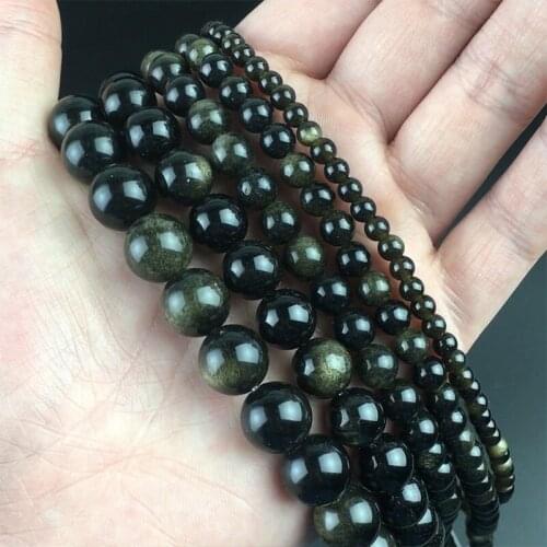 Natural Yellow Black Tiger Eye Stone Beads Round Loose Spacer Beads For Jewelry Making DIY Bracelet Necklace 15'' 4/6/8/10/12mm