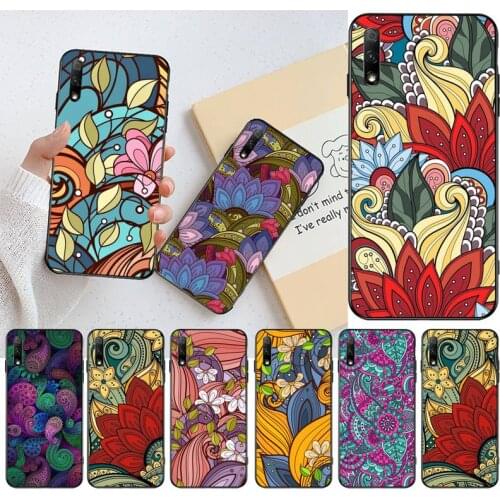 Doodles abstract art flowers Phone Case For Huawei Nova 6se 7 7pro 7se honor 7A 8A 7C Prime2019