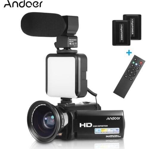 Andoer HDV-201LM 3Inch Screen 1080P FHD Digital Video Camera Fotografica Camcorder 4MP 16X Digital Zoom+Rechargeable Battery Set