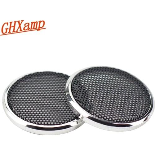 GHXAPM 2PCS 1 inch Tweeter Speaker Grill Mesh Enclosure netting Protective Cover DIY Electroplated silver ring spray black