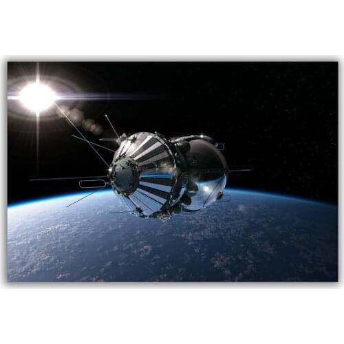 HT016 Spectacular Universe Earth And Moon Space Station Astronaut Silk Fabric Poster Art Decor Indoor Painting Gift