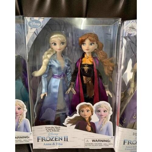 Disney Toys Frozen 2 New Elsa and Anna Princess Doll Toys with Accessories Olfa Sets Girls Collection Dolls Kids Gifts with Box
