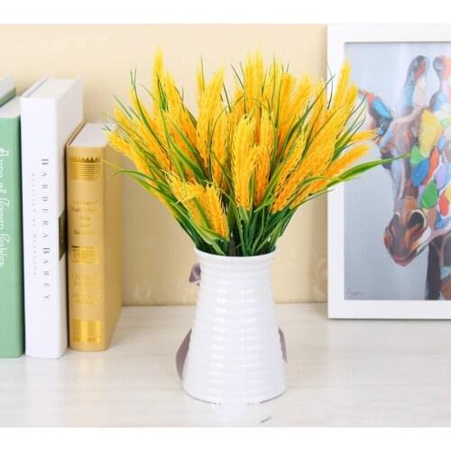1 Bouquet Artificial Flowers Ear of Wheat Wedding Decoration DIY Vivid Grain Fake Leaf Plant Flores Party Home Decor Gift