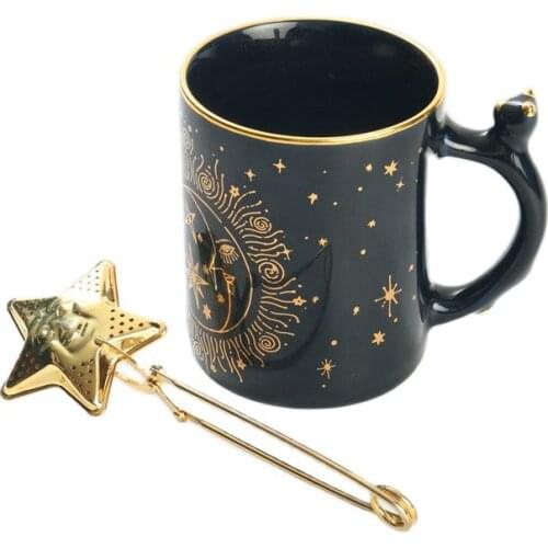 Nordic Star Mug Black Milk Coffee Cup Creative Water Cup Mugs Coffee Cups Tea Leak Couple Friends Fornite Birthday Gift Box CM65