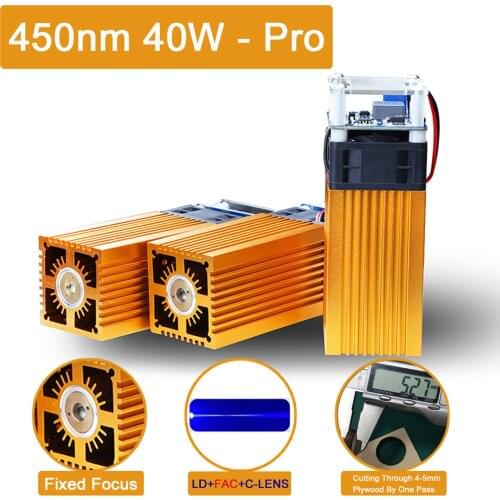 40W laser module fixed focus laser head 450nm blue laser, used for laser cutting machine CNC DIY laser engraving tool