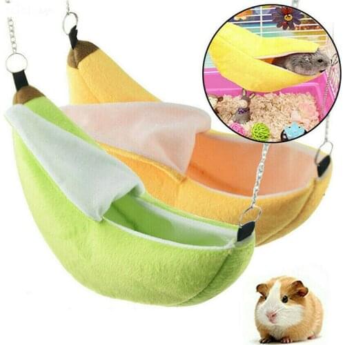 LeChong Hamster Banana Nest Little Pet Keeps Warm In Winter Hanging Hammock Small Pet Cotton Nest Pet Supplies