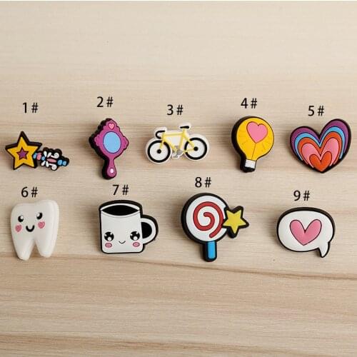 100pcs/lot Small Silicon Patches Clothing Bag Decoration Accessories Star Bicycle Cup Craft Applique Creative Cartoon Gifts