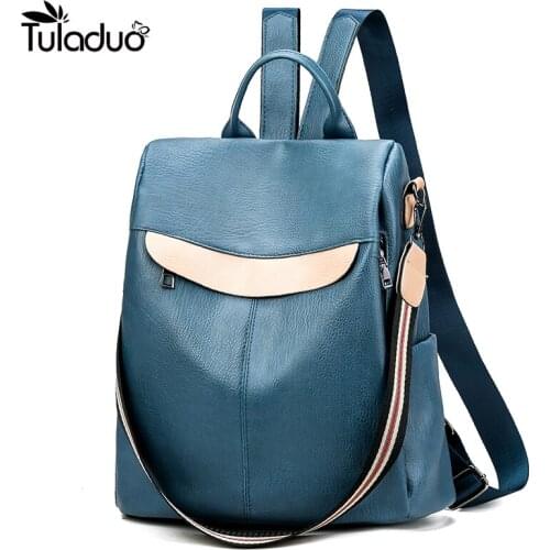 Fashion Korean Anti-theft School Bag for Girls Multifunction Waterproof Womens Backpack Simple Shoulder Bags for Women