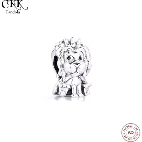 Genuine 925 Sterling Silver Wavy Union Jack Lion Charms Fits Pandora Bracelet Metal Beads for Jewelry Making Bijoux Charmsy