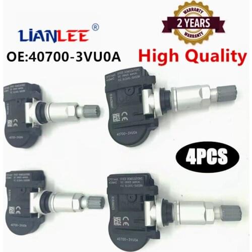 4Pcs 407003VU0A 433MHZ For Nissan Pulsar Qashqai II TIIDA TEANA X-Trail Rogue Tire Pressure Monitoring System 40700-3VU0A
