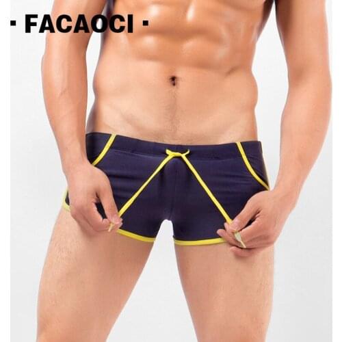 2018 Mens Swimming wear Hot Summer Mans Patchwork Boy Swimsuits Beach Trunks Low-Rise Swim Boxers Taddlee Swimwear men
