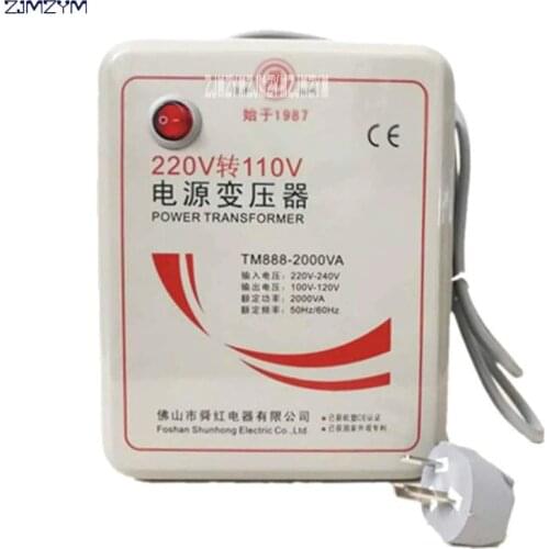 New Arrival TM888-2000VA 2000W High-power Transformer 220V Turn 110V to 220V Appliances Voltage Power Converter 50Hz/60Hz 2000VA