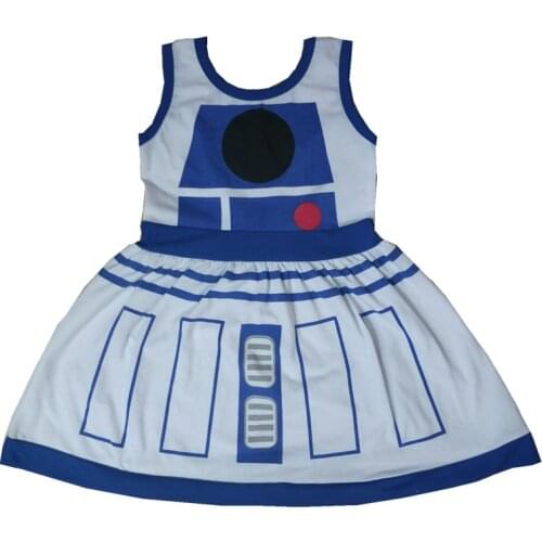 Girl Princess Dress R2D2 Chewbecca Star War C3PO Vader BB8 Play Dress Birthday Gift Cosply Summer Everyday Wear Vacation Dress