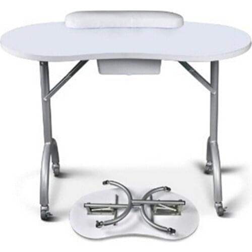 Portable Manicure Nail Art Table Station Desk Spa Beauty Salon Equipment For Nails Foldable Nail Table Black White