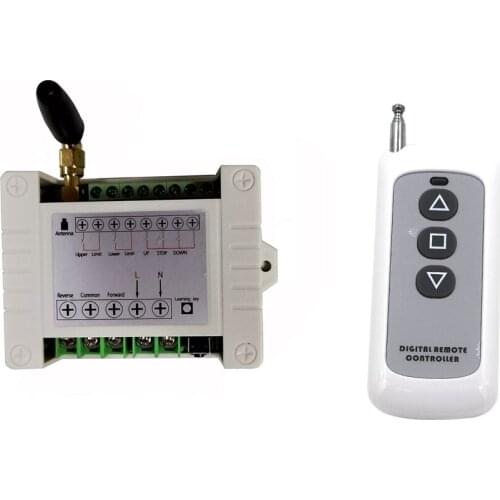 AC220V 10A 2CH Wireless Remote Control Switch Motor Forwards Reverse Up Down Stop Switch For Door Window Curtain