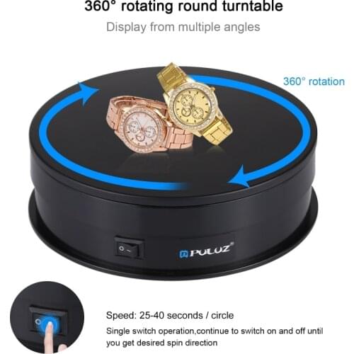 PULUZ 15&30cm USB Electric Rotating Turntable Display Stand Video Shooting Props Turntable for Photography, Load 10-20kg