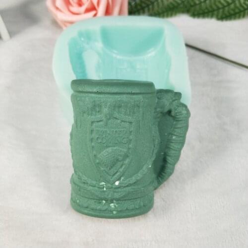 QT0256 PRZY Silicone Mold Beer Mug Soap Molds Gypsum Chocolate Candle Candy Mold 2D Beer Mug Molds Soap Making Clay Resin Moulds