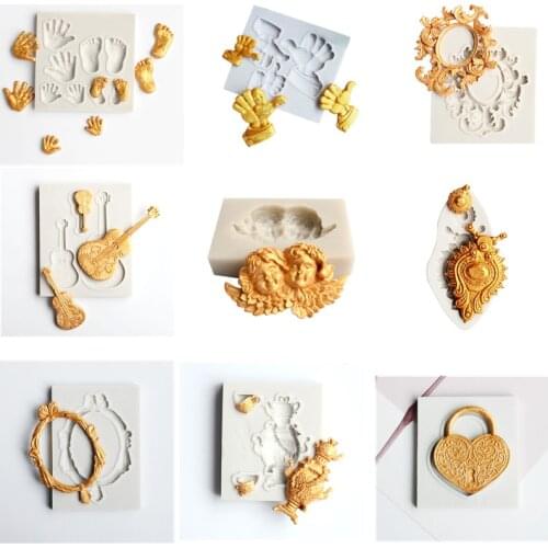Various fondant silicone molds DIY cake chocolate mold soap candle pottery clay clay candy kitchen accessories