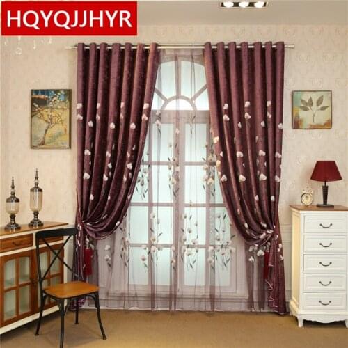 Luxury European Pastoral Small Fresh Embroidered Blouse for Living Room High End Customized High Quality Curtain for Bedroom