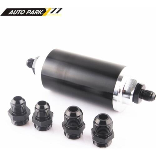 Universal 58MM fuel filter AN6 8 10 fitting adapter 100 micron stainless steel filter element FF01