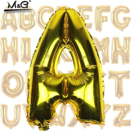 1PCS 16 inch Gold Aluminum Foil Balloon Wedding decorate letters balloon children birthday party party balloons English letters