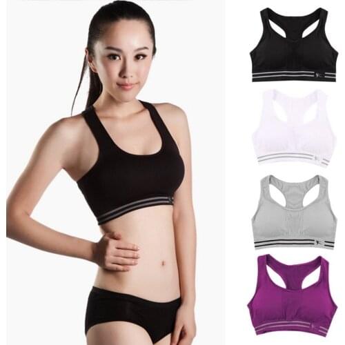 Women Seamless Racerback Padded Cotton Solid Sports Braces Supports Bra Top Yoga Fitness Padded Stretch Health Care