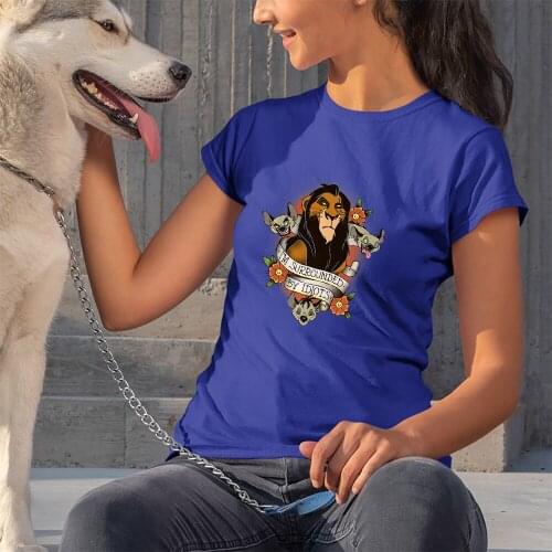 Lion King Women T-Shirts Summer New Products Disney Printing Series Short Sleeve Fashion Outdoor T Shirts Female Comfortable Top