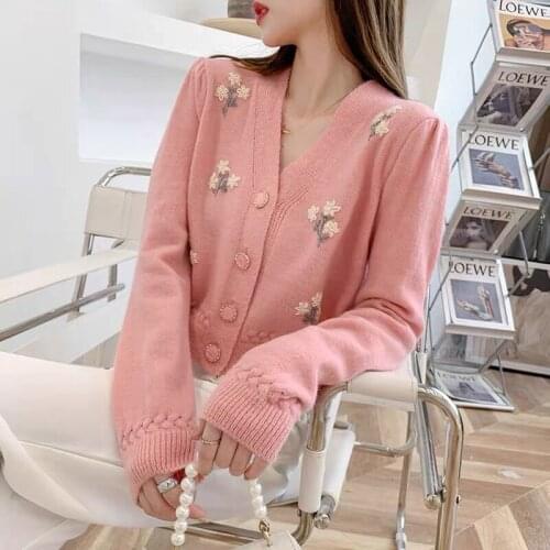 Sweters for Women Solid Color V-neck Bottomed Sweaters Womens Autumn Long Sleeve Harajuku Sweater Woman Thin Cardigans