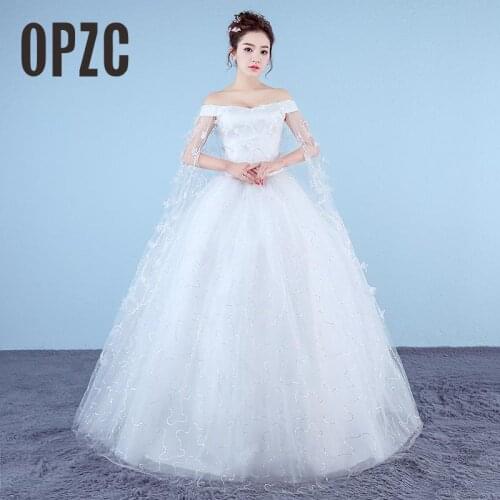 Cheap Fashion Real Photo Customizd vestido de noiva de 2017 Wedding Dress New Korean Plus Size White Princess Bride Ball Petal