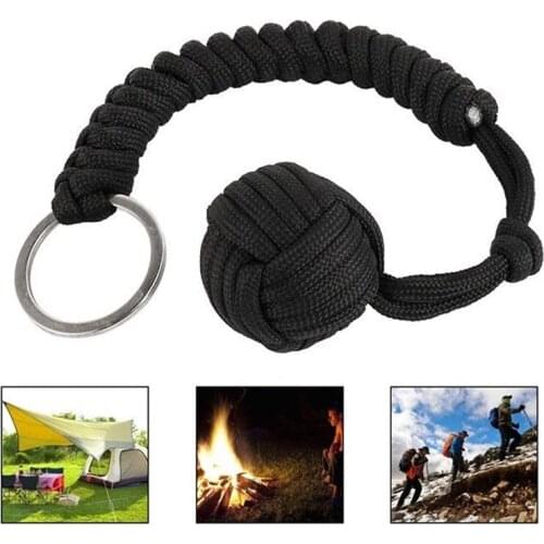 Monkey Fist Self Defense Ball 1PC Hiking Camping Key Chain Protection Survival Broken Windows Emergency Fist Steel Ball