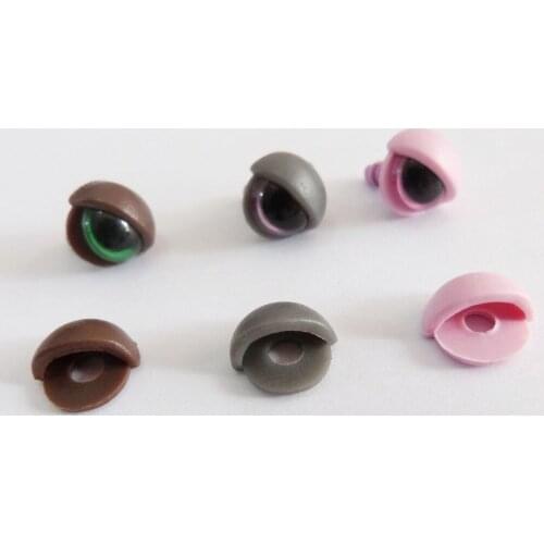 1000pcs/lot plastic eyelid fit for 10mm round safety toy eyes for diy doll findings --pink/gray/brown--option(without toy eyes)