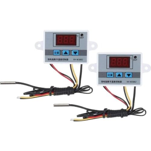 2Pcs XH-W3002 Digital LED Temperature Controller Module Digital Thermostat Switch Electronic Thermostat (110-220V)