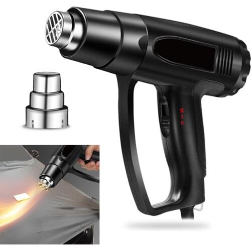 220V Heat Gun With Nozzle 2000W Adjustable 2 Temperatures Electric Hot Air Gun Shrink Wrapping Thermal Power Tool