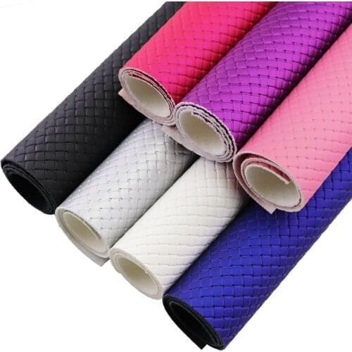 30x134cm Roll Weave Textured Faux Leather Roll Small Knit PU Leather Fabric Leather For Bows DIY decorative BH313