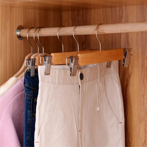 4PCS Household with clip pants hanger non-slip retractable wardrobe thickened pants rack