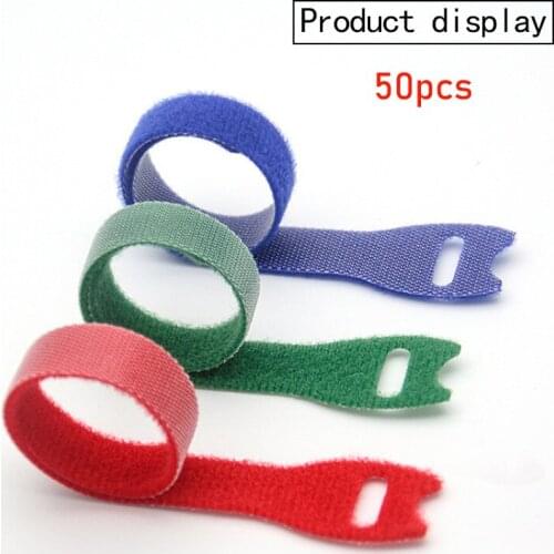 50Pcs Cable Organizer Charger Protector Nylon Strap Hook Loop Ties Tidy Loop Wire holder Multicolor Reusable Phone accessories